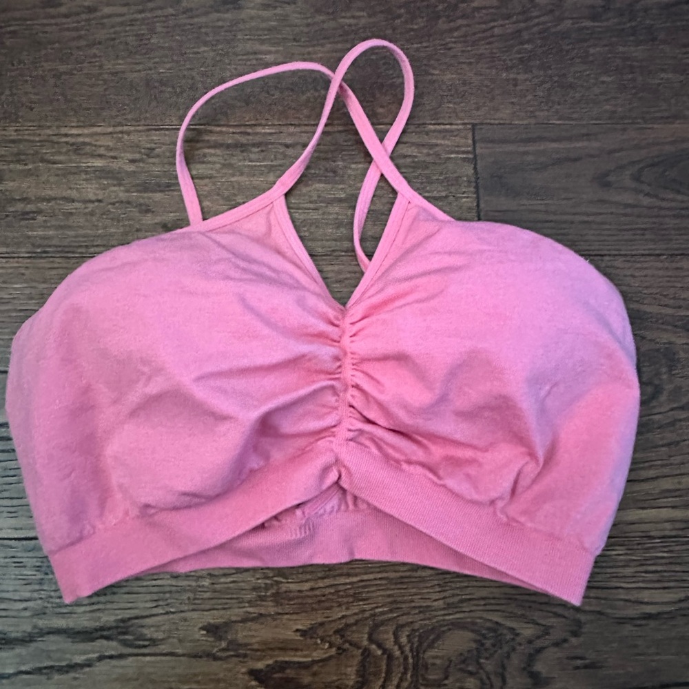 BuffBunny Pink Bandeau with Ruched Detail